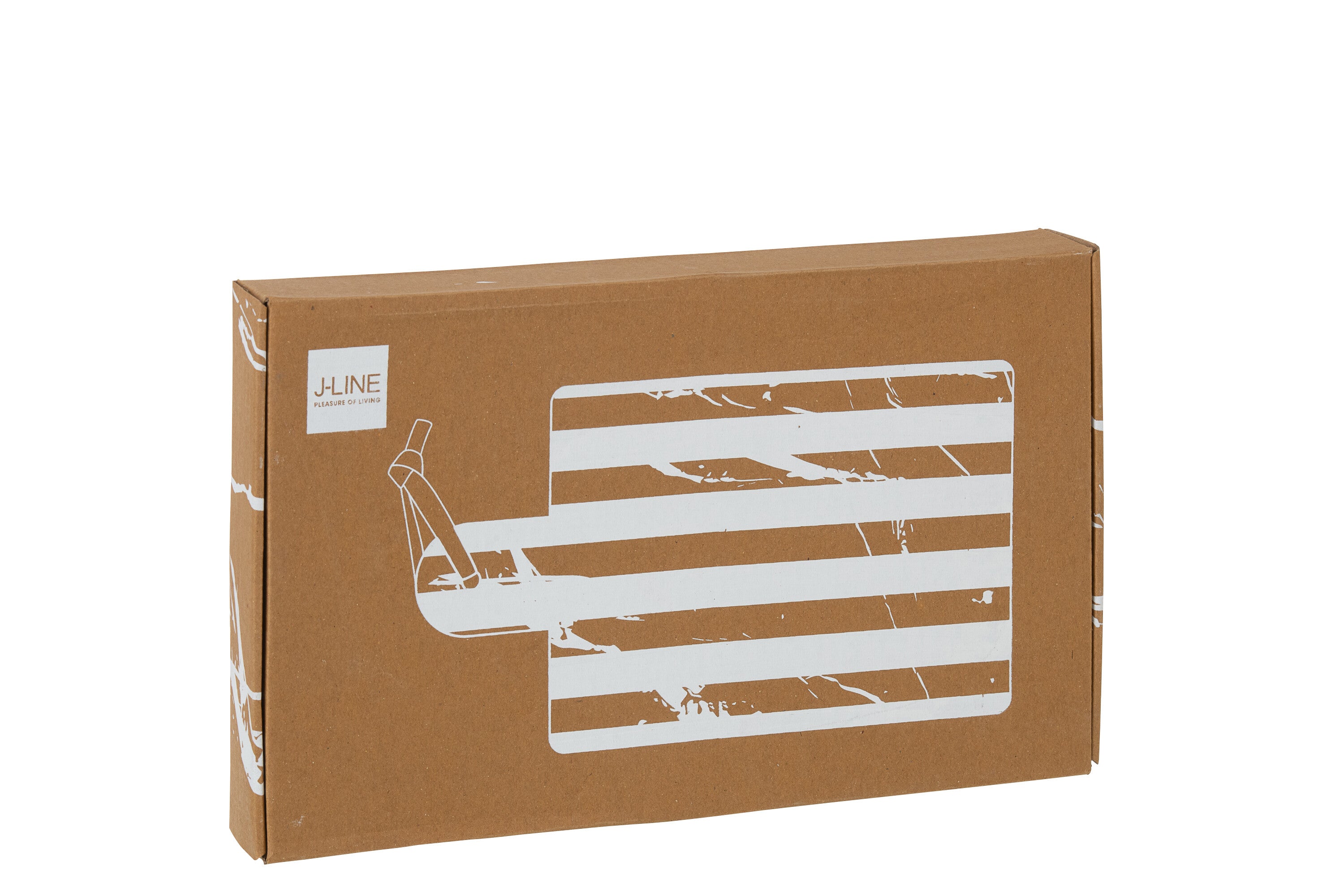 Tagliere Rettangolare Righe Marmo Bianco/Marrone Small