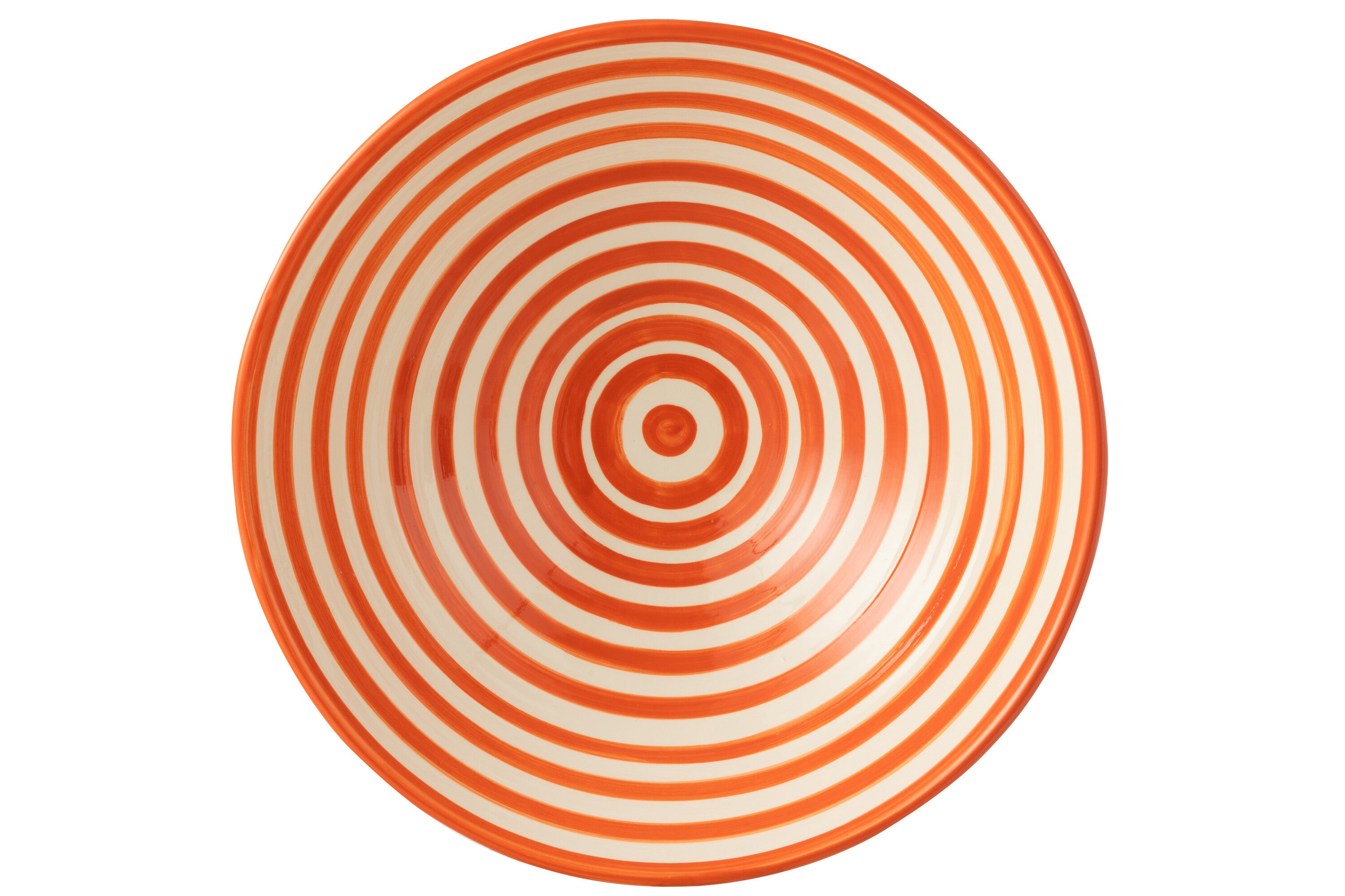 Ciotola Lebrillo Granada Stripes in ceramica, bianco/arancione