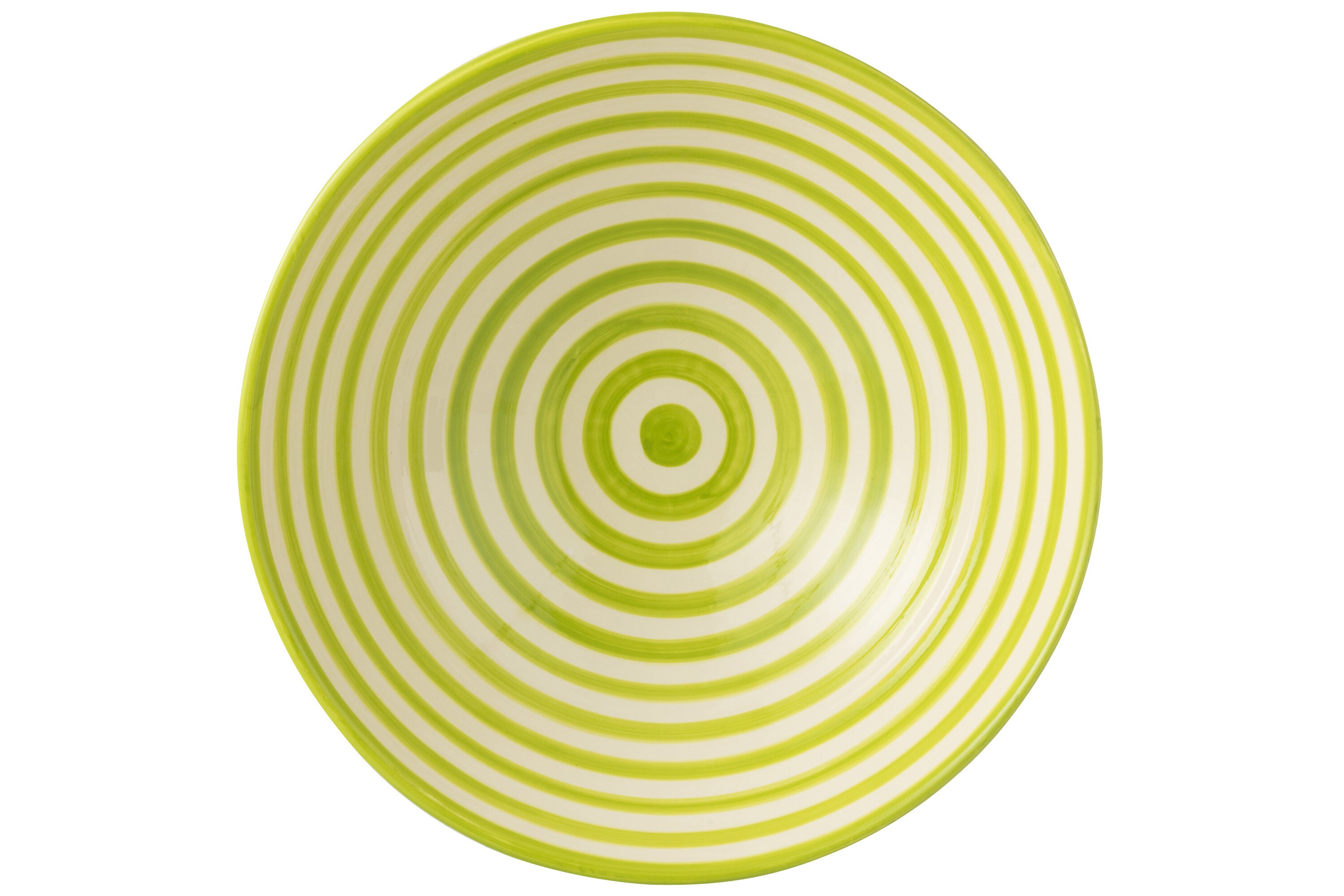 Ciotola Lebrillo Granada Stripes in ceramica bianca/verde