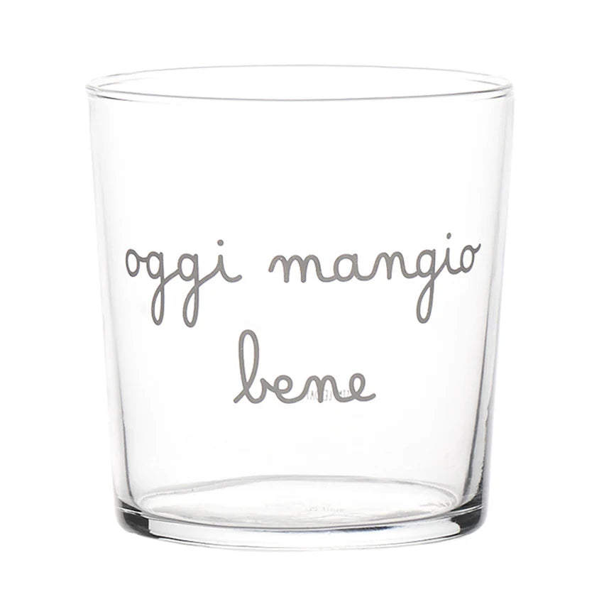 SET 6 bicchieri "Oggi mangio bene"