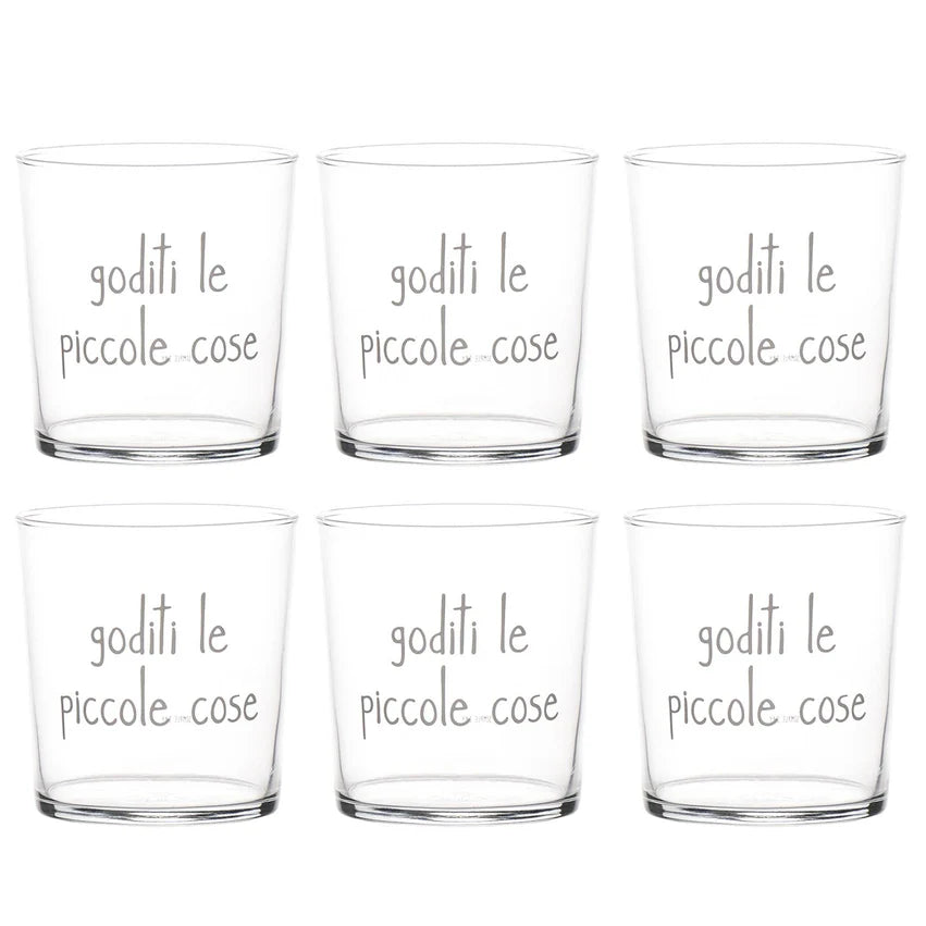 SET 6 bicchieri "Goditi le piccole cose" - 35 CL