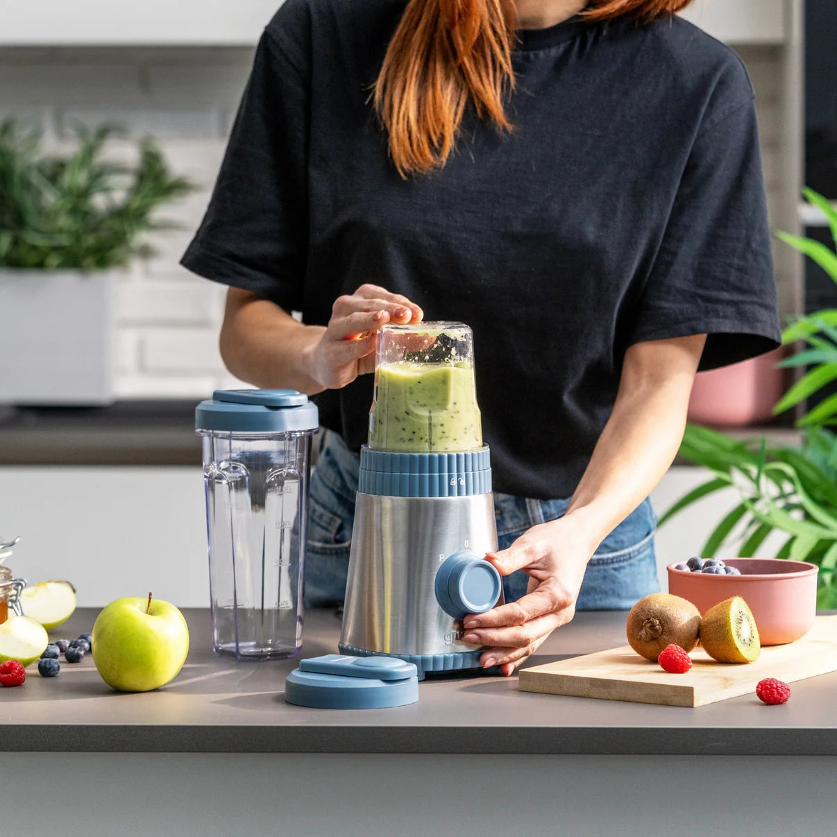 SOUSCHEF FRULLATORE PORTATILE ON-THE-GO CON BICCHIERE - Blue navy