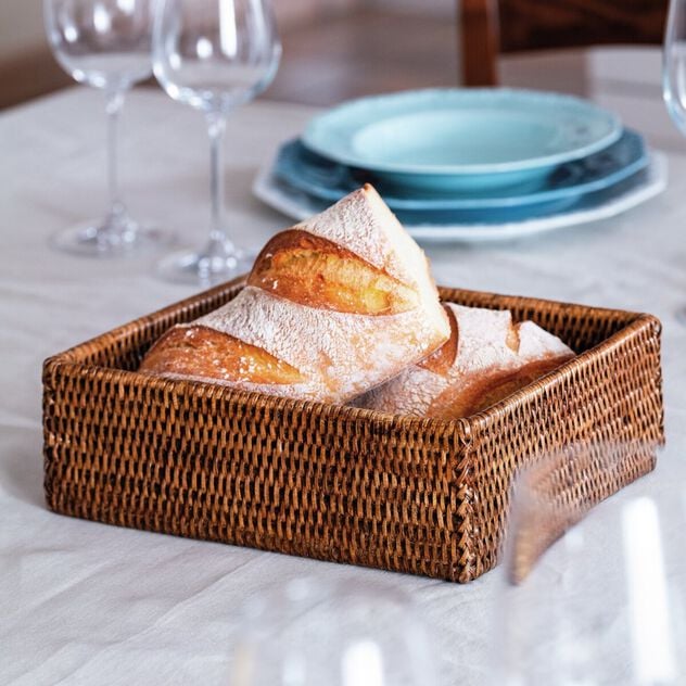 RADICI Contenitore in Rattan Rettangolare - 26,5 cm X 20,0 cm X 8,5 H
