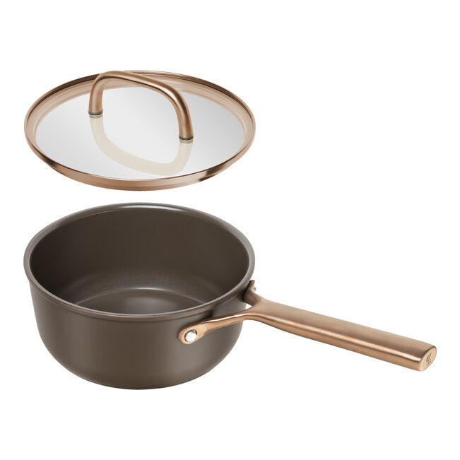 MILANO Casseruola in Alluminio 1 Manico e Coperchio - 18 cm, CERAFORCE Titanium