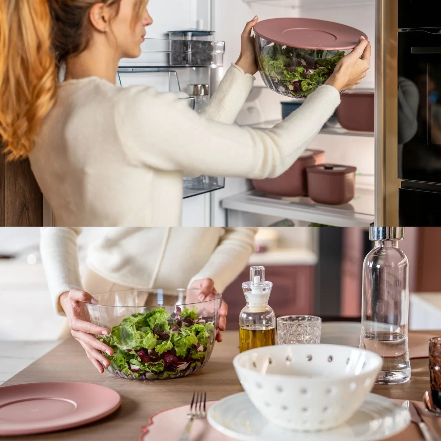 SPIN&STORE - CENTRIFUGA INSALATA CON COPERCHIO - 26 CM Mauve