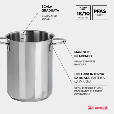 Cuoci asparagi, verdure e pasta in Acciaio iNOX 18/10 - 16cm 4,2 L
