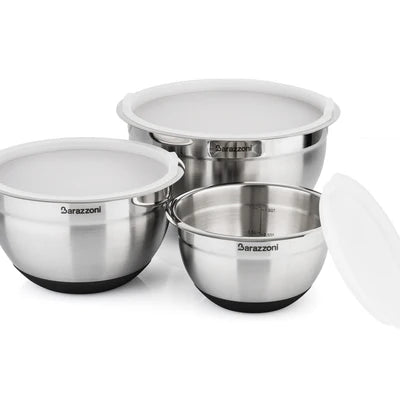 Bowl acciaio inox e silicone con coperchio - 20cm