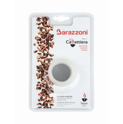 2 guarnizioni + 1 filtro caffettiera alluminio - 1 Tazza