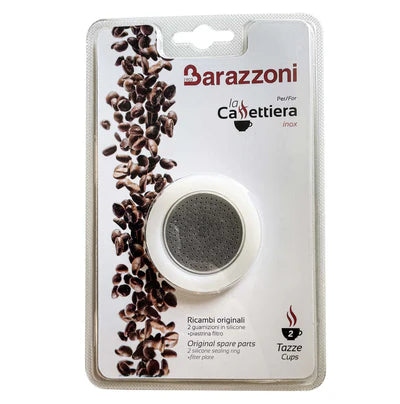 Guarnizione 2 pz + filtro caffettiera inox - 4 Tazze