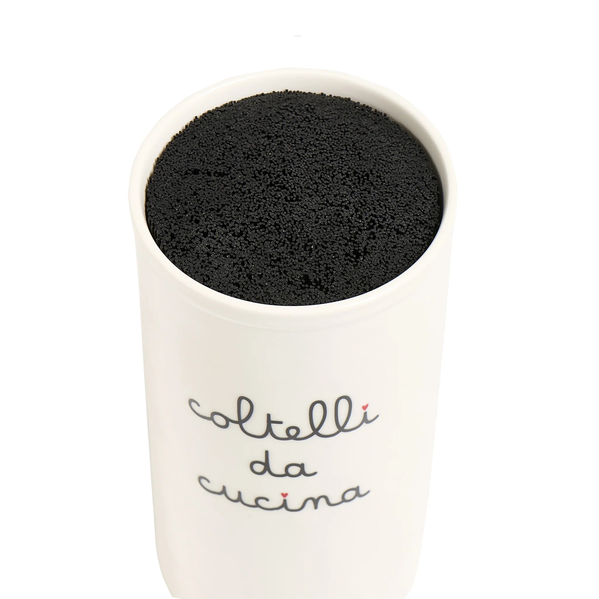 Portacoltelli in grès bianco "Coltelli da cucina"