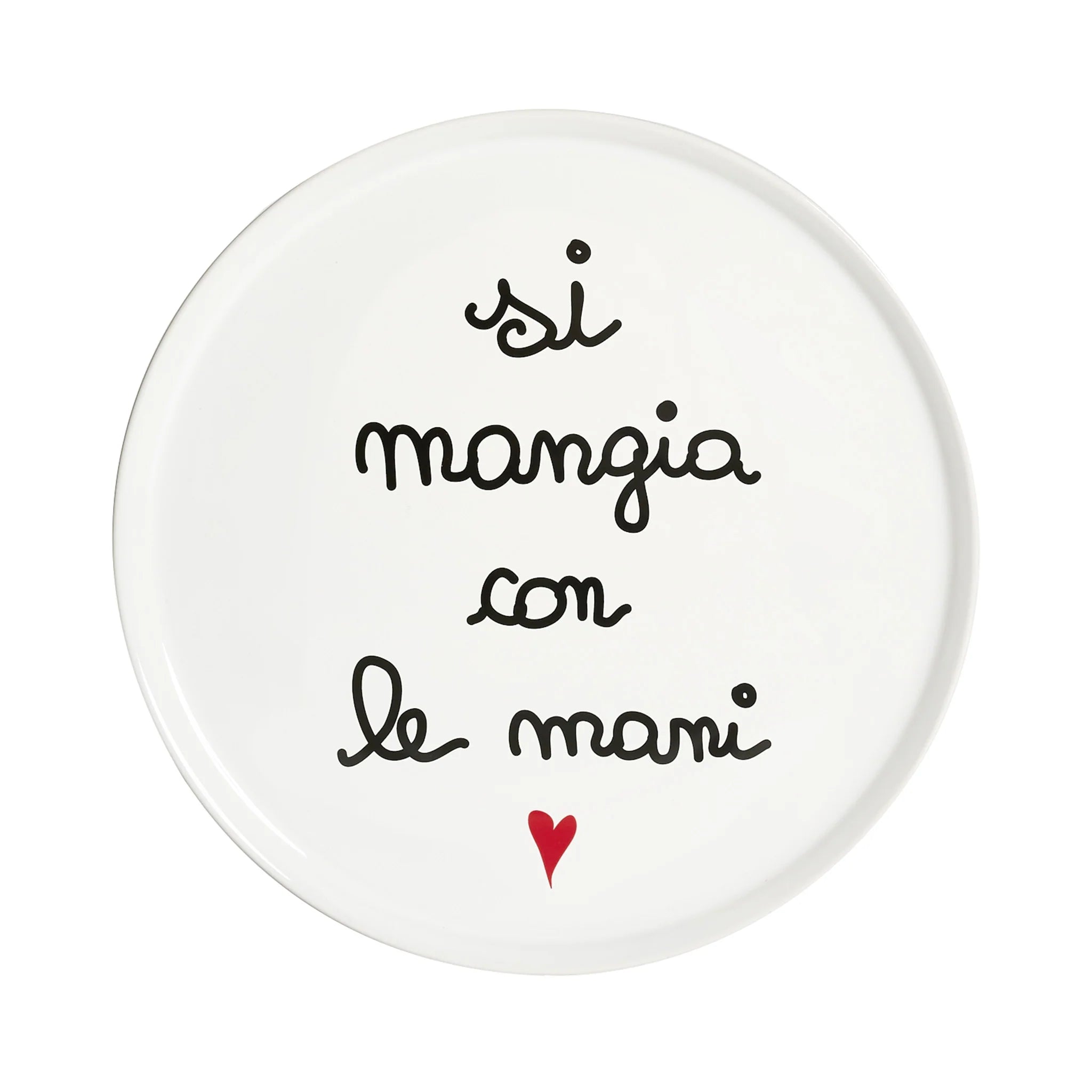 Piatto pizza "Si Mangia Con Le Mani" - 31,5 cm