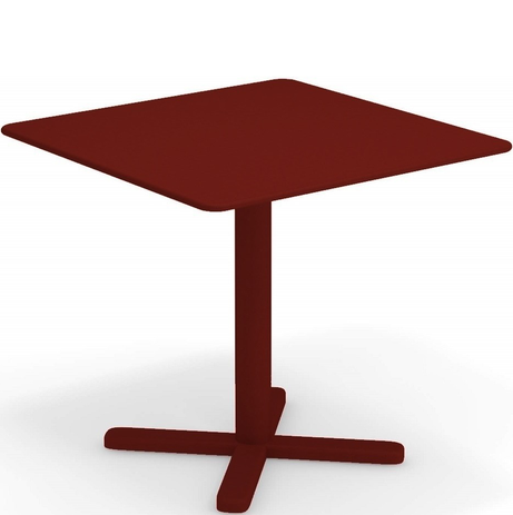 Tavolo quadrato Darwin 80x80 cm in acciaio - colore rosso intenso