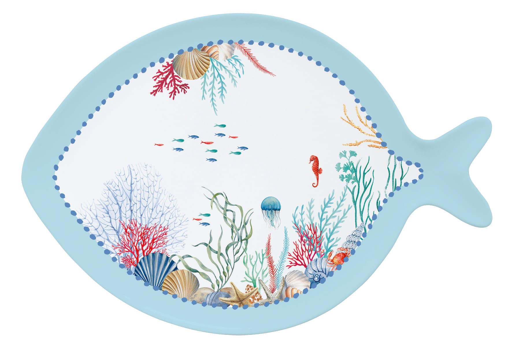 Piatto in porcellana 31x21,5 cm SEA BREEZE