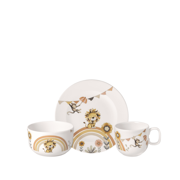 Boho Kids Set di stoviglie per bambini 3 pz. beige, Premium Porcelain