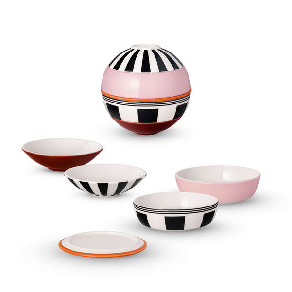 La petite Boule Set per l'aperitivo multicolore, Premium Porcelain