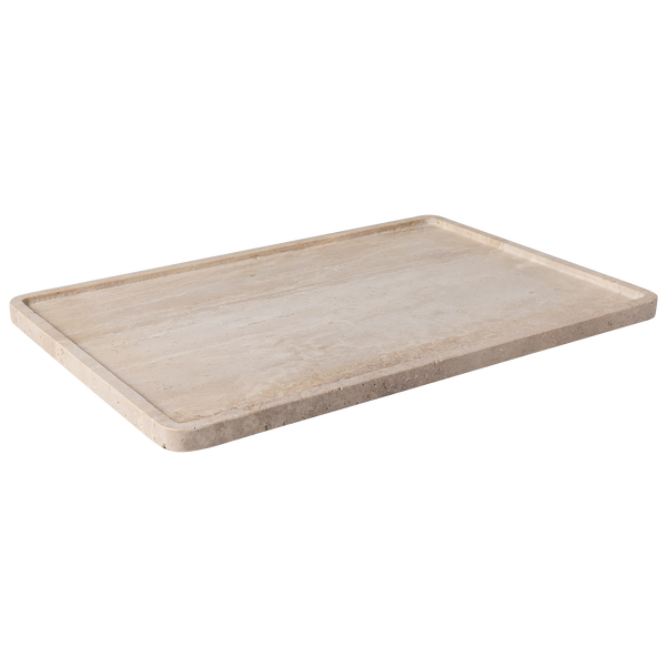 Manufacture Travertine Vassoio da portata beige, 40,5 x 28,2 cm, terracotta