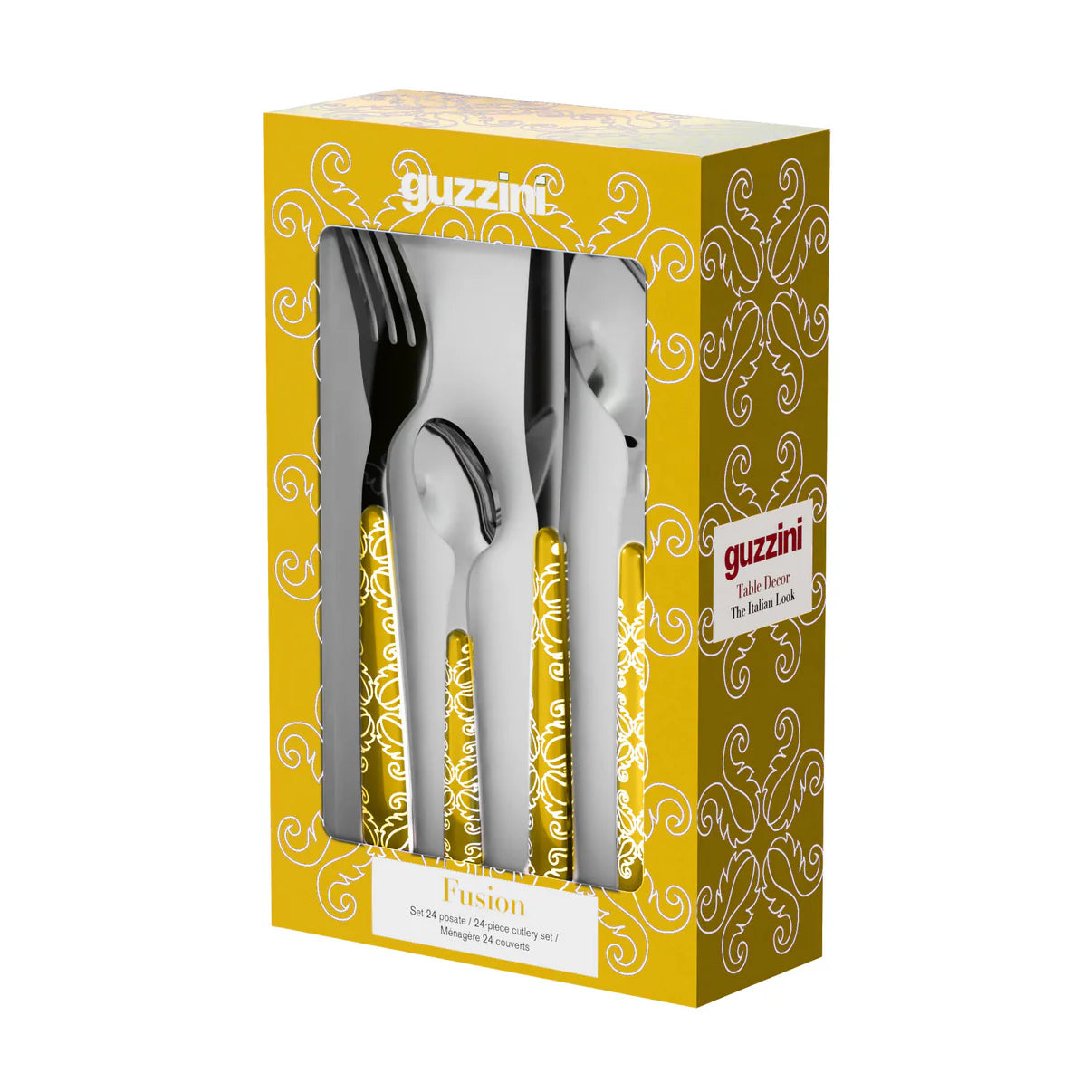 SET 24 POSATE 'FUSION' "CUTLERY" color amber