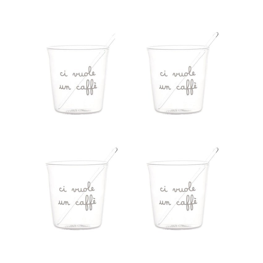 Set 4 bicchierini espresso Ci vuole un caffè