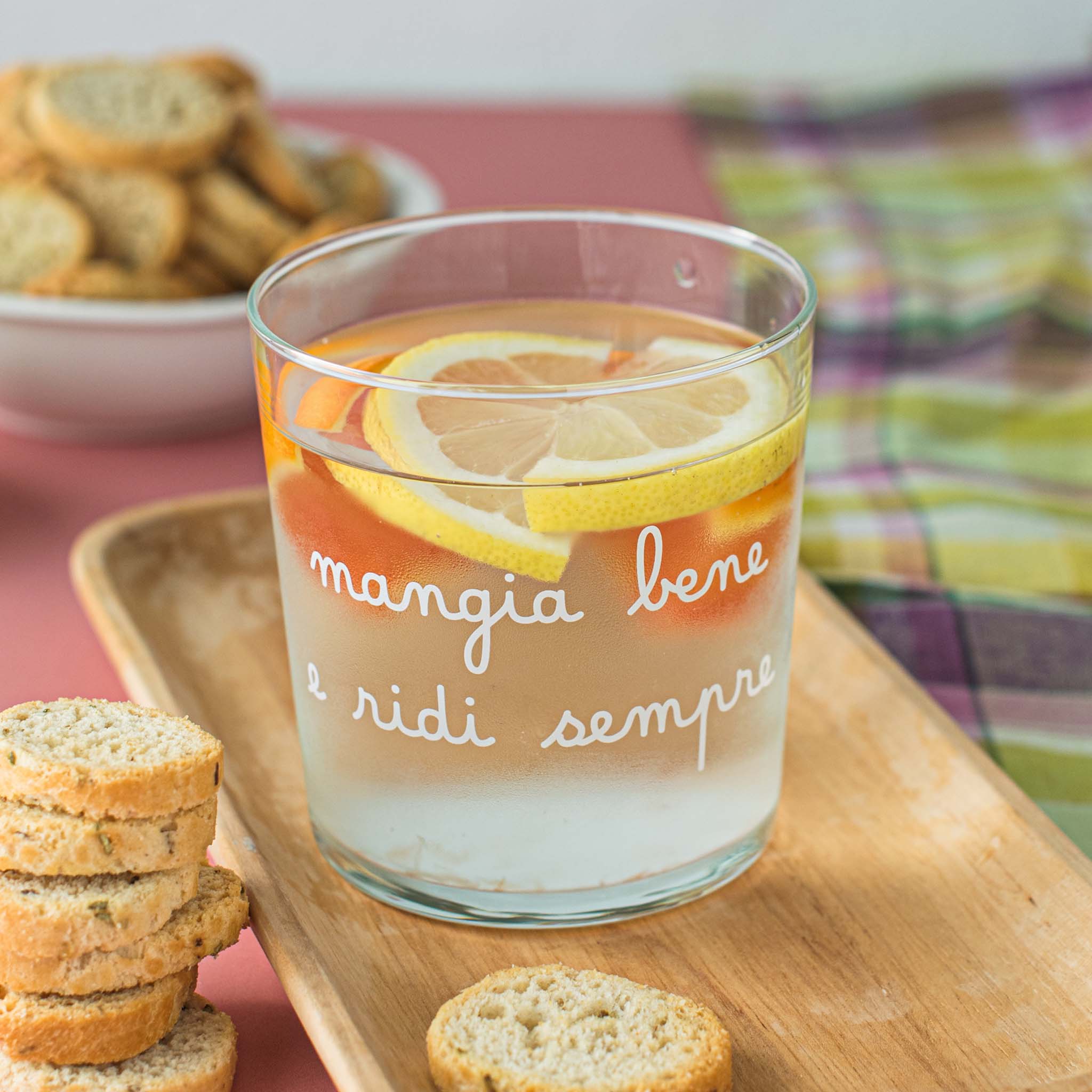 Bicchiere "Mangia bene e ridi sempre" 35 cl