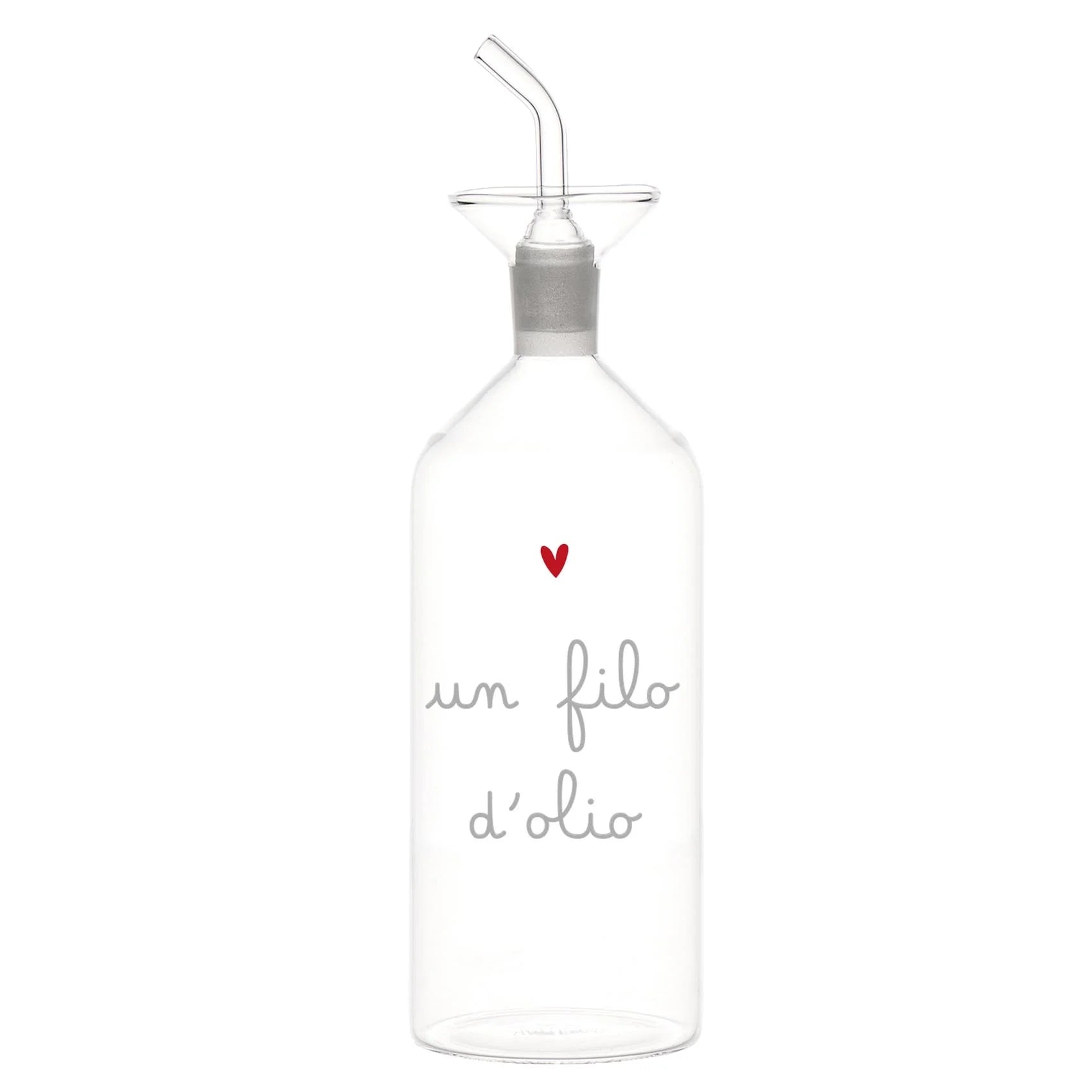 Bottiglia olio "Un filo d'olio" cuore 500ml