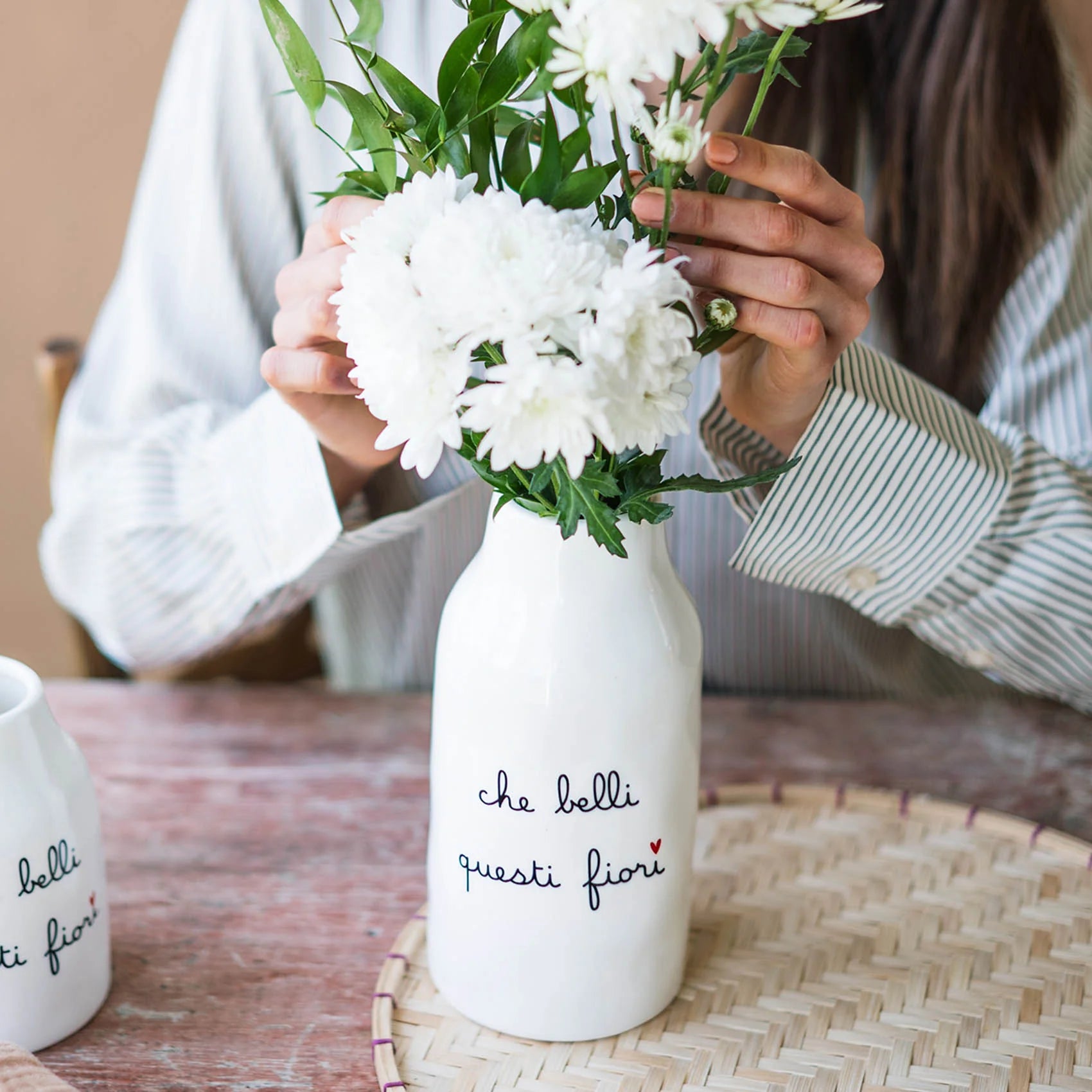 Vaso Portafiori in gres "Che belli questi fiori"