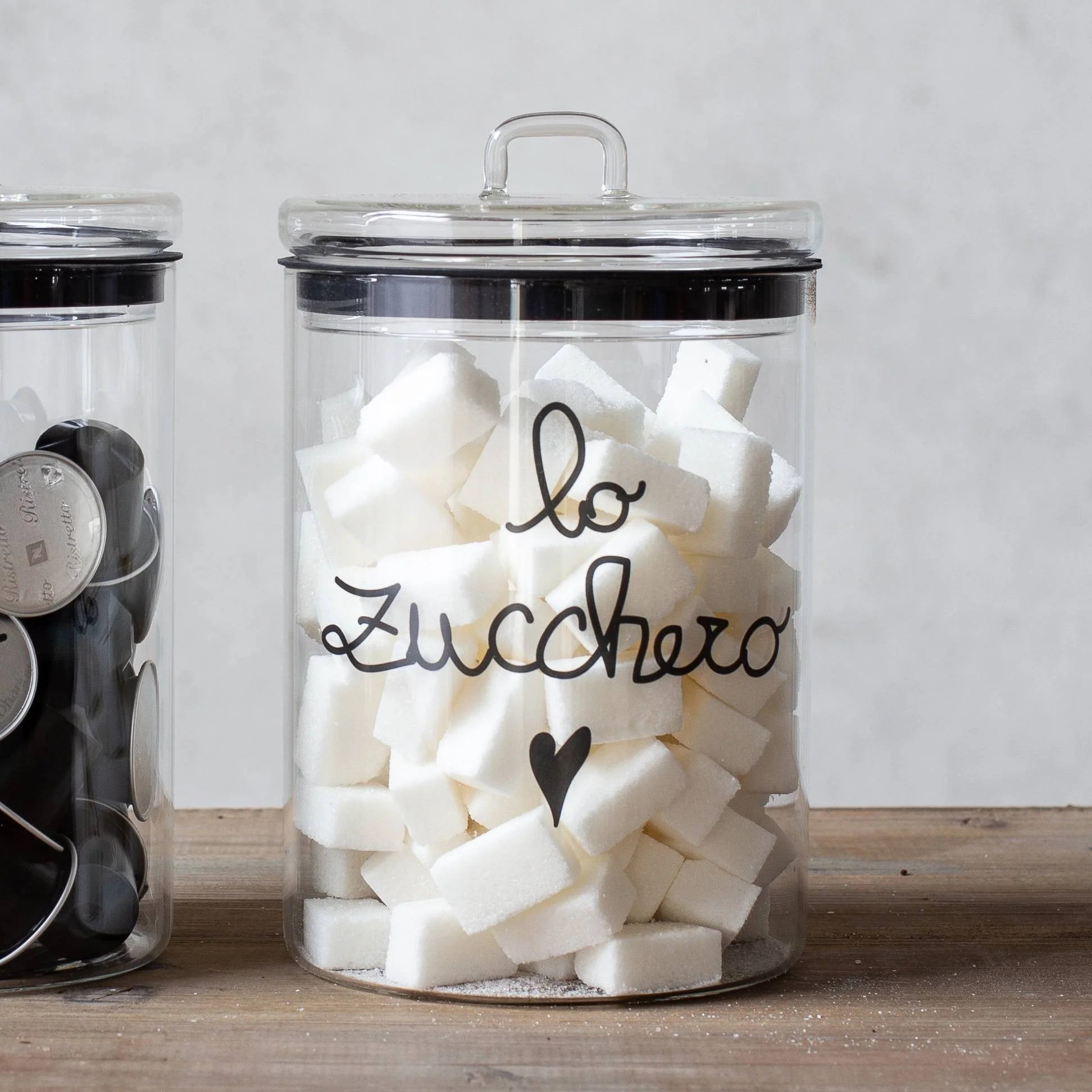 Barattolo in vetro "Lo zucchero" 12 cm
