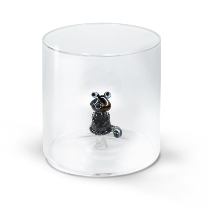 Bicchiere in vetro borosilicato 250 ml. Decoro PROCIONE.