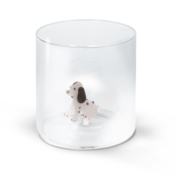 Bicchiere in vetro borosilicato 250 ml. Decoro SETTER.