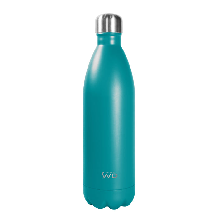 Bottiglia termica in acciaio inox 1 L. Colore PETROLIO.