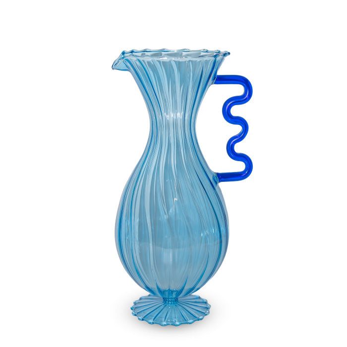Caraffa in vetro colorata 1,4 L. Colore AZZURRO.
