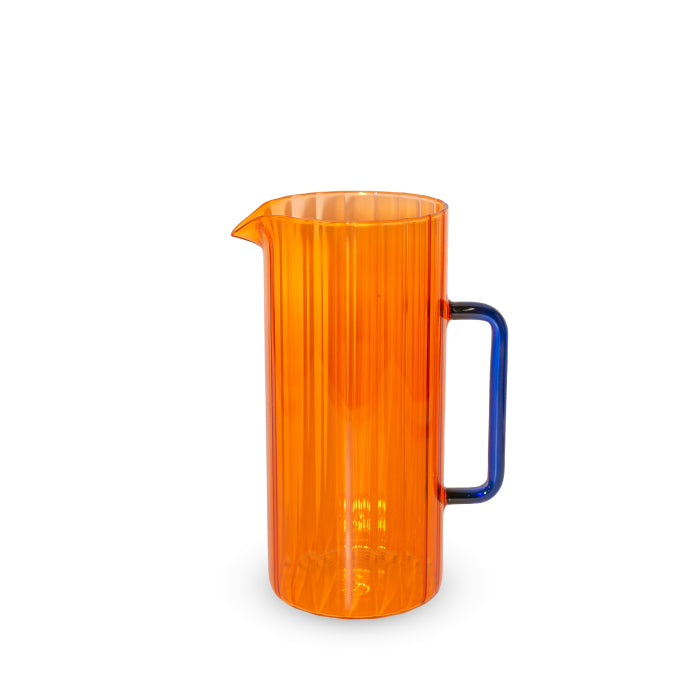 Caraffa in vetro colorata 1,2 L . Colore ARANCIONE.