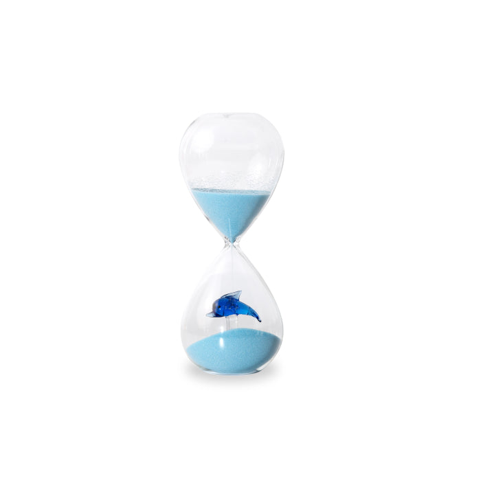 Clessidra in vetro borosilicato con soggetto interno. Durata 15 min. Decoro DELF