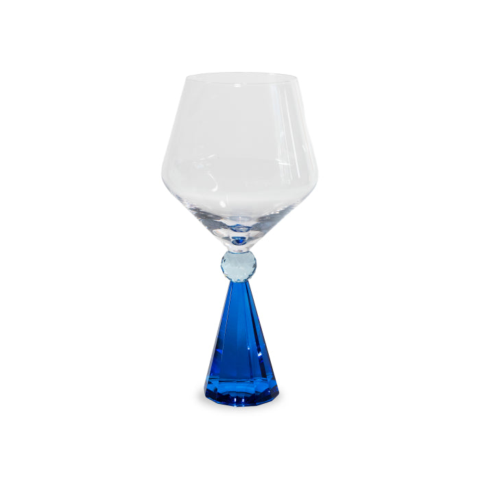 Calice per gin tonic in vetro con base effetto diamante 540 ml. Colore BLU