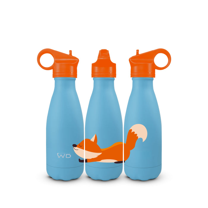 Bottiglia termica in acciaio inox 260 ml. Decoro VOLPE.
