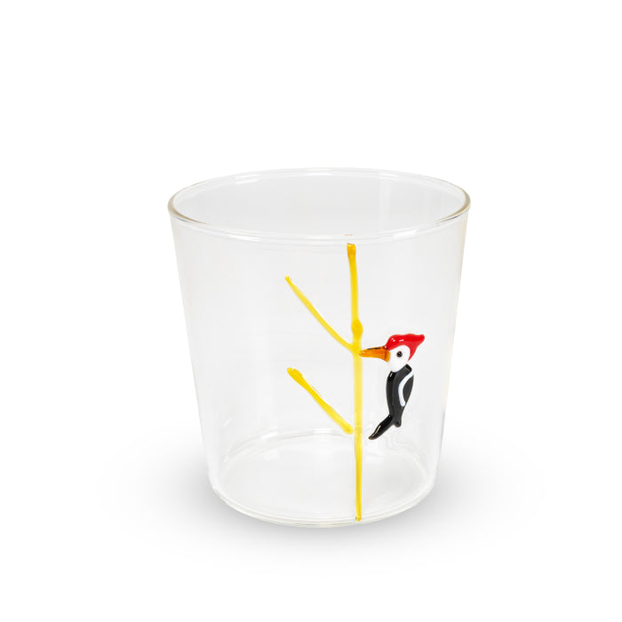 Bicchiere in vetro borosilicato 250 ml. Decoro PICCHIO.