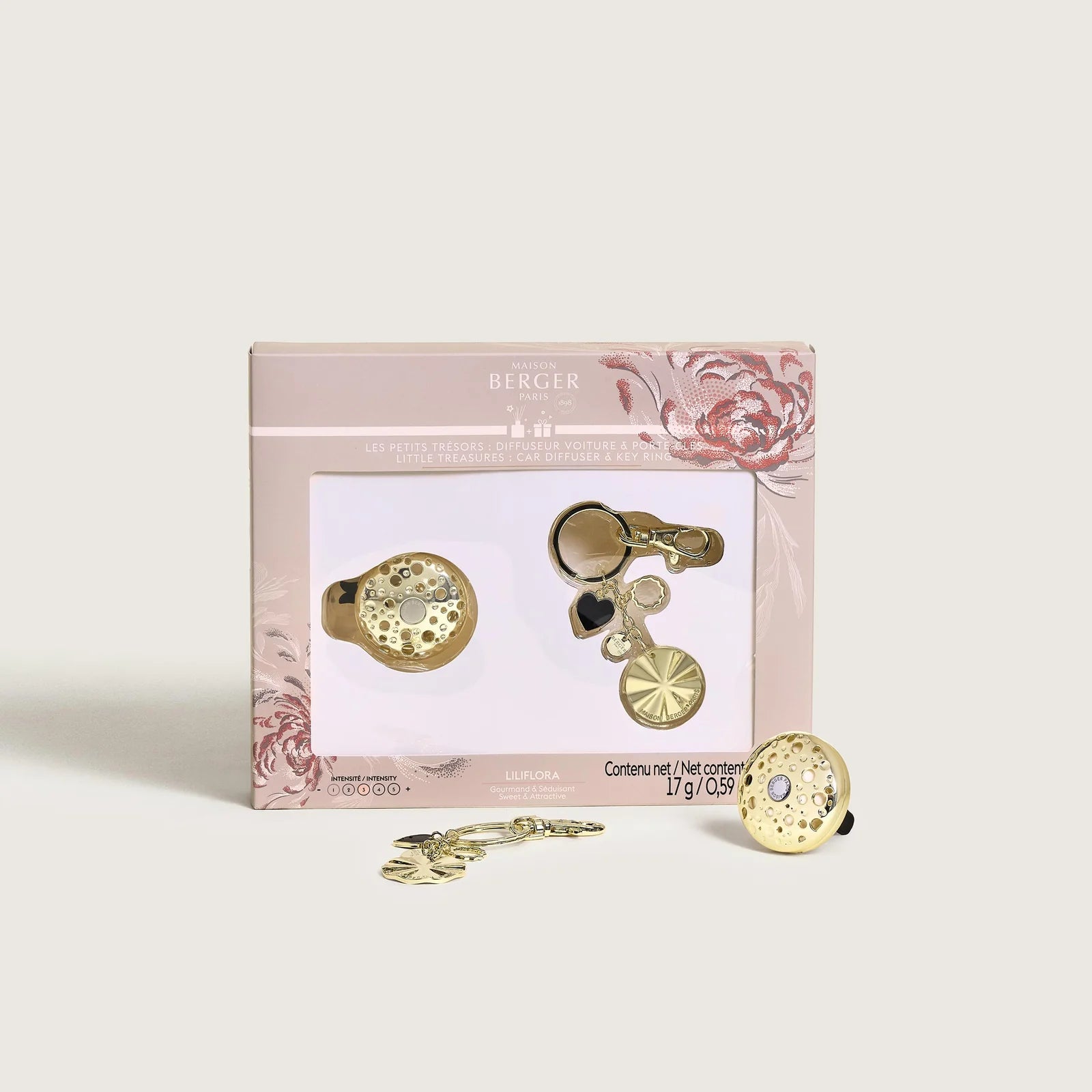 Diffusore per Auto OPHELIA ORO + portachiavi Set regalo
