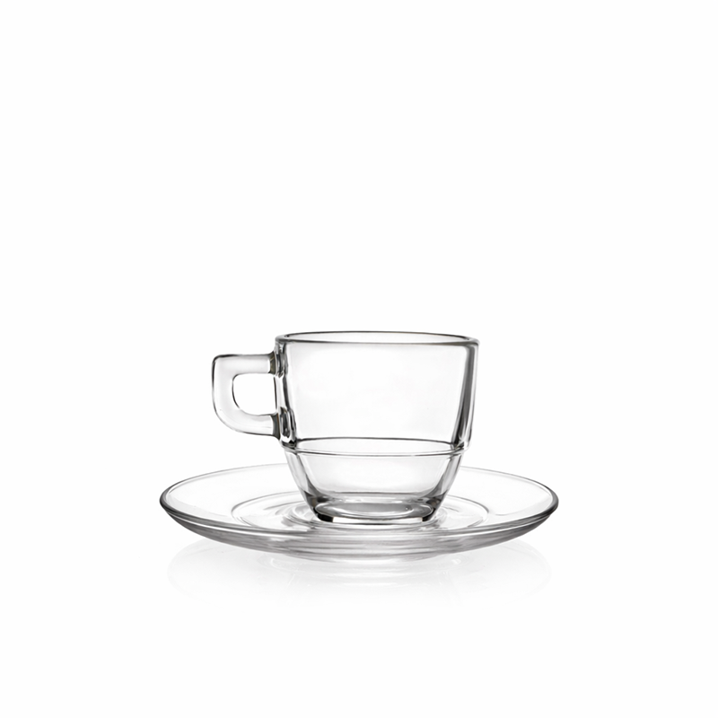 Tazzina da caffè in vetro impilabile 8 cl - set 6 tazzine