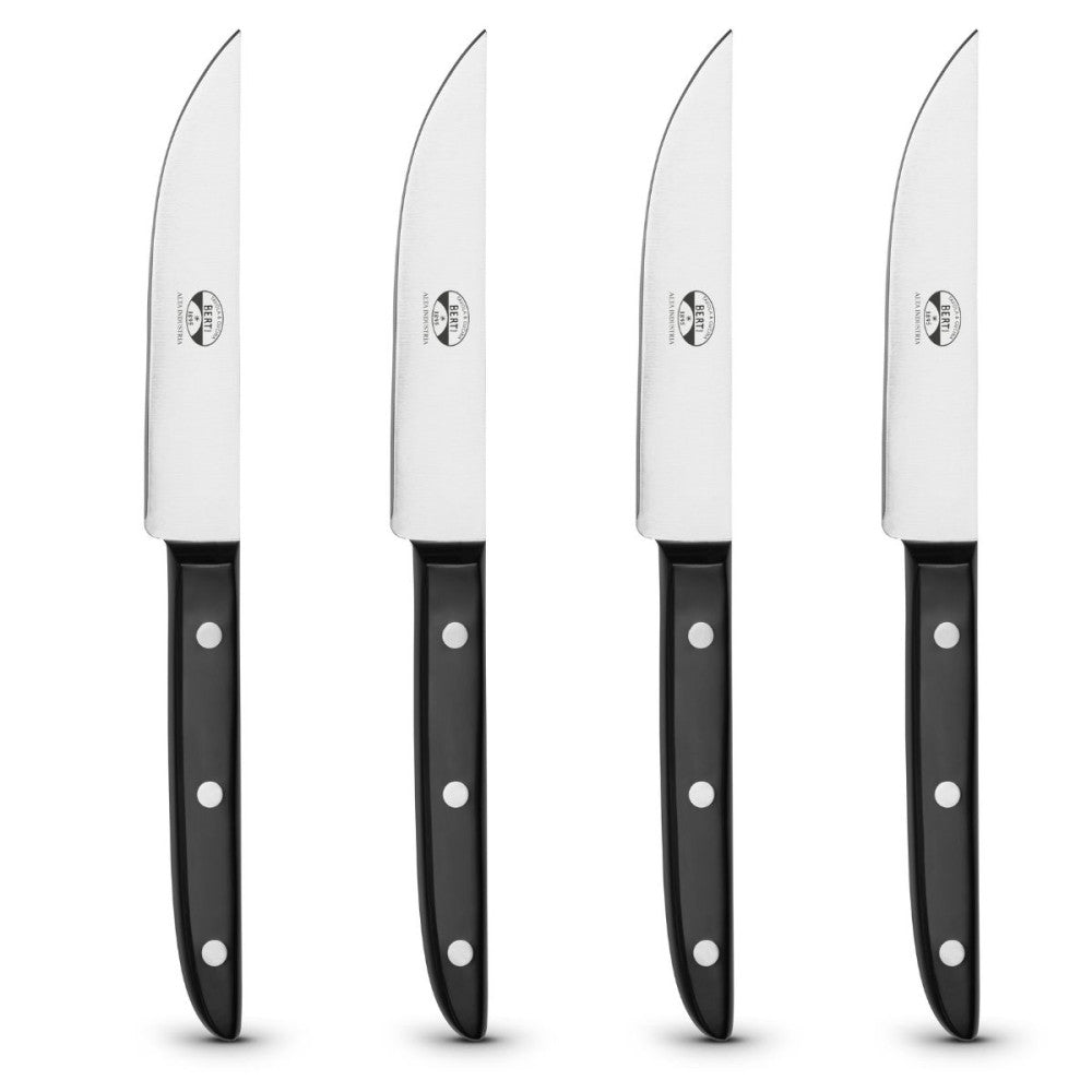 laboratorio 01 set 4 coltelli da bistecca 11,5 cm, nero