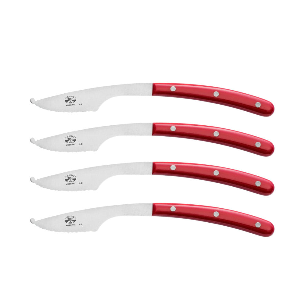 set 4 coltelli pizza napoli, 6,5 cm, rosso