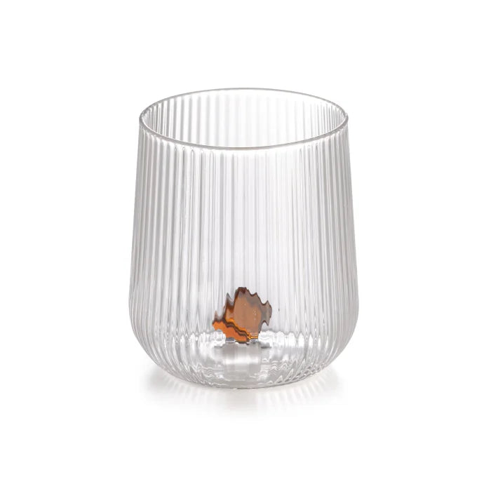 bicchiere in vetro borosilicato con gemma, rosso rubino