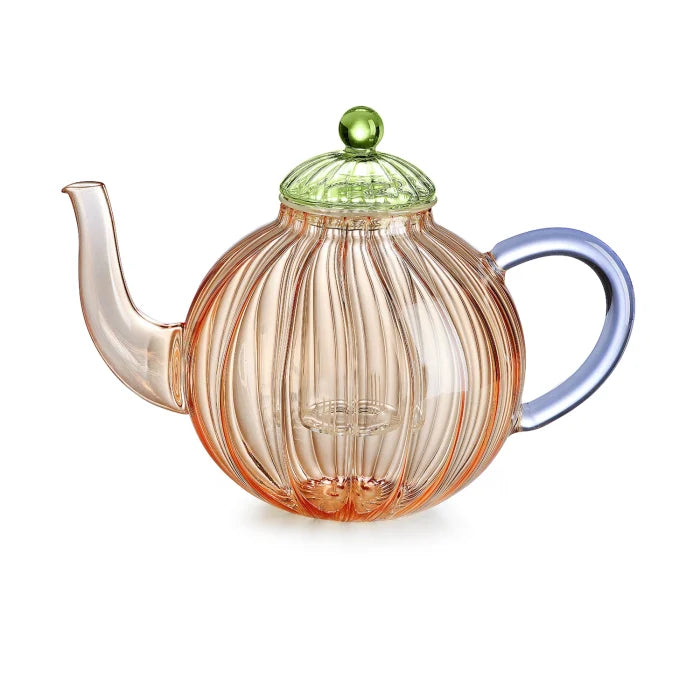 Sahara teiera in vetro borosilicato ambra/verde/turchese
