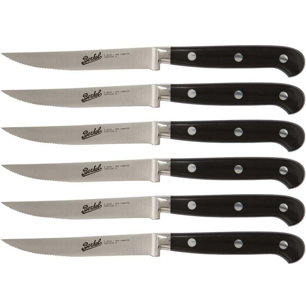 Berkel- Adhoc Set 6 coltelli da bistecca Nero Lama seghettata - KAD6ST11SRBBL