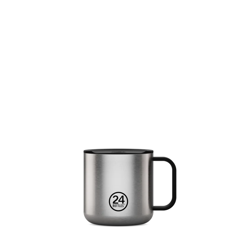 24 bottles - Casa Mug Brushed Steel 340 ml - 002458