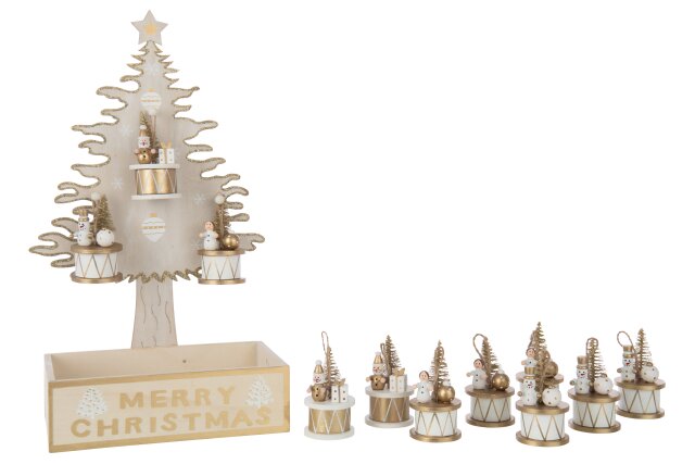 JOLIPA - Albero + Hangers + Storage Compensato Naturale/Oro - 56896