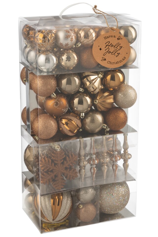 JOLIPA - 80 Palline Di Natale Plastica Marrone - 59490