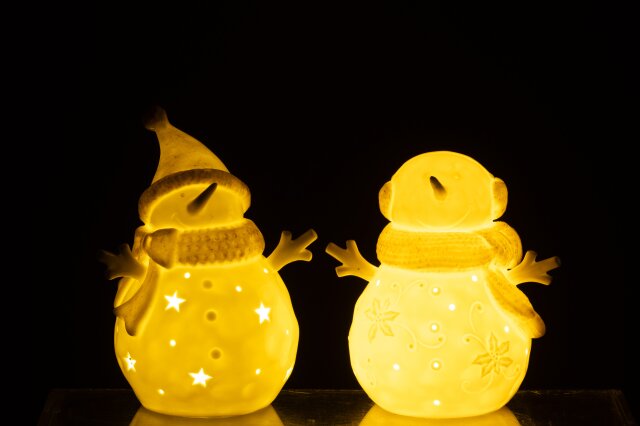 JOLIPA - Pupazzi Di Neve Led Stars Argilla Bianco/Beige Large - 59701