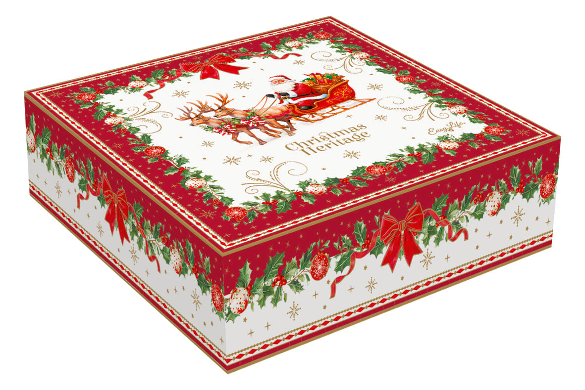 Easy Life - Set 4 piatti dessert Ø 20 cm CHRISTMAS HERITAGE - R1076#CHER
