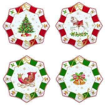Easy Life - Set 4 piatti dessert 16 cm CHRISTMAS TALE - R1002#CTAL