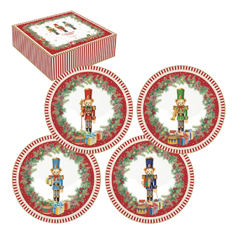 Easy Life - Set 4 piatti dessert CHRISTMAS TEDDY - R1034#CHTD