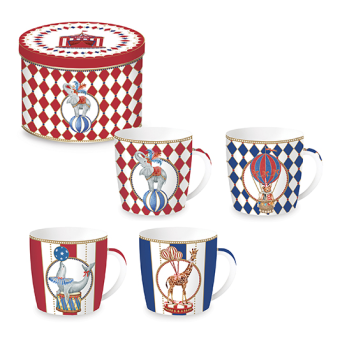 Easy Life - Tazza in porcellana, 4 decori CIRCUS - R0119#CIRC